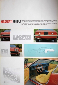Maserati Ghibli Modelprogram 1967 Carbrochure (6046)